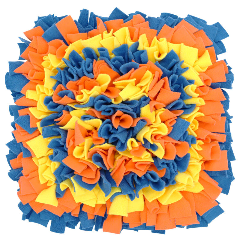 LIVEKEY Pet Snuffle Mat for Dogs, Dog Feeding Mat, Nosework Training Mats for Foraging Instinct Interactive Puzzle Toys (Blue&Orange&Yellow)