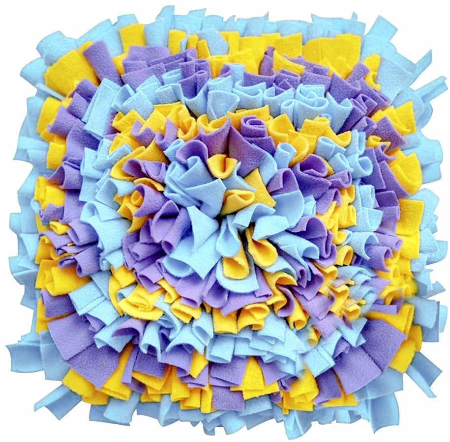 LIVEKEY Dog Snuffle Mat, Feeding Mat for Dogs, Durable Interactive Puzzle Toys for Training Foraging Skills(Yellow&Blue&Purple)