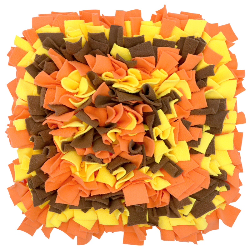 LIVEKEY Pet Snuffle Mat for Dogs, Dog Feeding Mat, Nosework Training Mats for Foraging Instinct Interactive Puzzle Toys (Orange&amp;Yellow&amp;Brown)