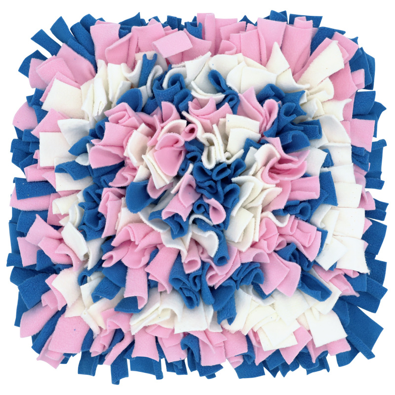 LIVEKEY Pet Snuffle Mat for Dogs, Dog Feeding Mat, Nosework Training Mats for Foraging Instinct Interactive Puzzle Toys (Blue&Pink&White)
