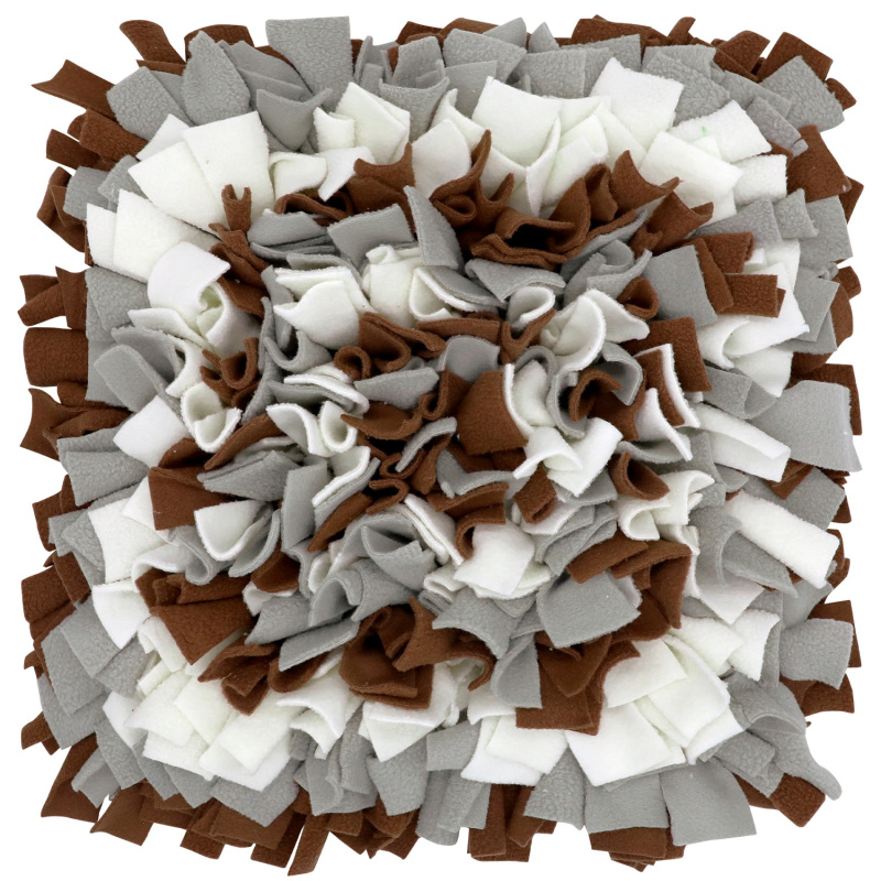 LIVEKEY Pet Snuffle Mat for Dogs, Dog Feeding Mat, Nosework Training Mats for Foraging Instinct Interactive Puzzle Toys (Brown&amp;Gray&amp;White)