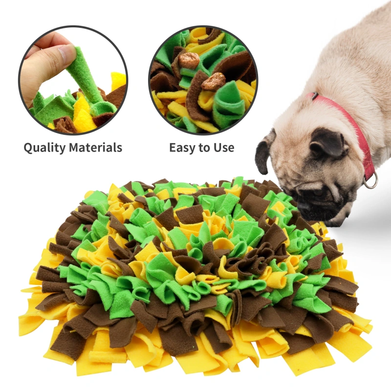 LIVEKEY Pet Snuffle Mat for Dogs, Dog Feeding Mat, Nosework Training Mats for Foraging Instinct Interactive Puzzle Toys (Yellow&Brown&Green)