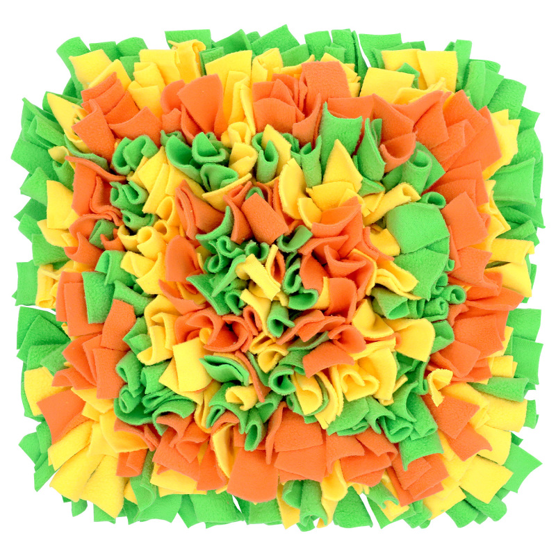 LIVEKEY Pet Snuffle Mat for Dogs, Dog Feeding Mat, Nosework Training Mats for Foraging Instinct Interactive Puzzle Toys (Orange&amp;Green&amp;Yellow)