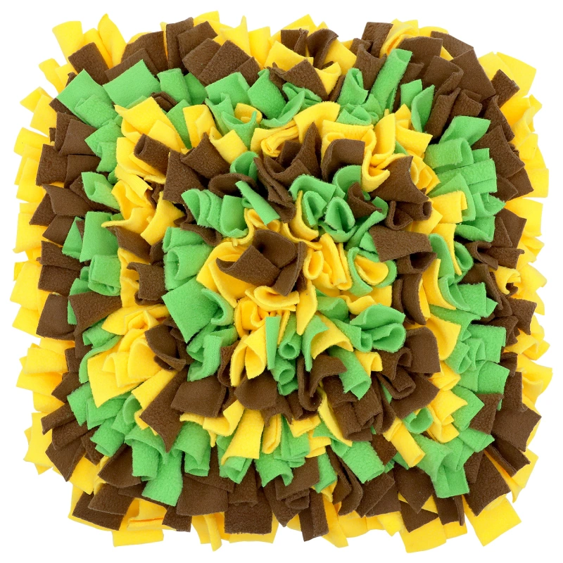 LIVEKEY Pet Snuffle Mat for Dogs, Dog Feeding Mat, Nosework Training Mats for Foraging Instinct Interactive Puzzle Toys (Yellow&Brown&Green)