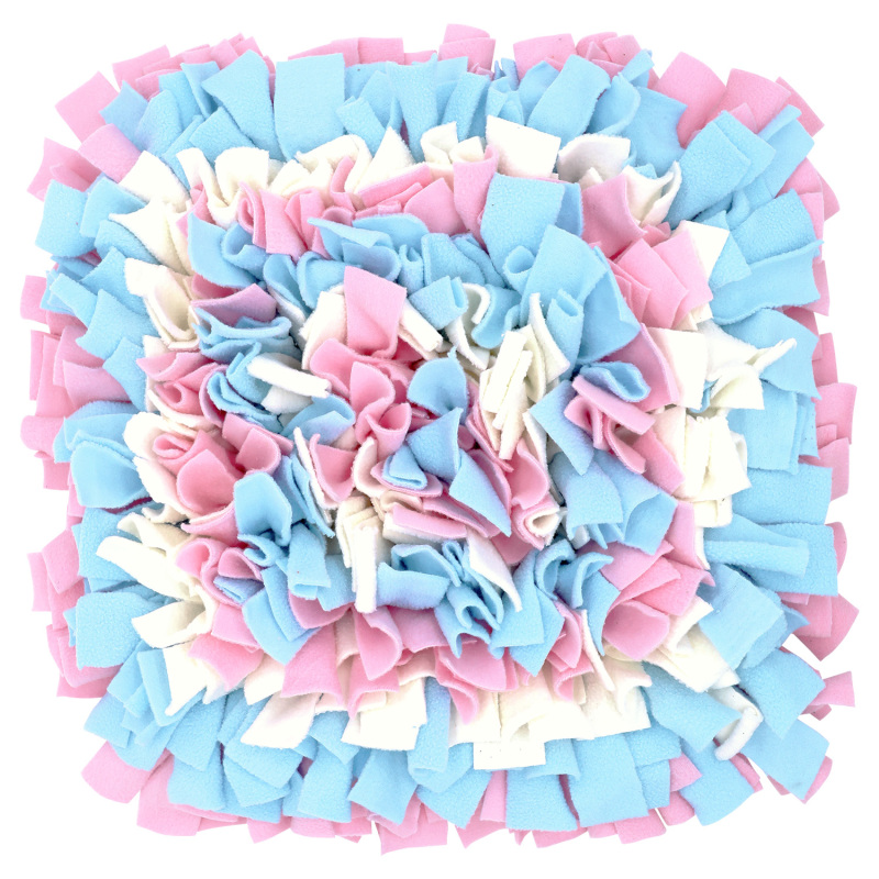 LIVEKEY Pet Snuffle Mat for Dogs, Dog Feeding Mat, Nosework Training Mats for Foraging Instinct Interactive Puzzle Toys (Pink&amp;SkyBlue&amp;White)