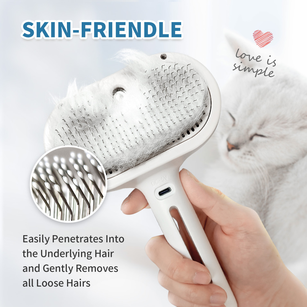 Spray Cat Brush for Shedding, Remove Static Flying Hair Pet Grooming Brush Self Cleaning Dog Brush Suitable for Long and Short Hair Dogs and Cats to Remove Tangled and Loose Hair
