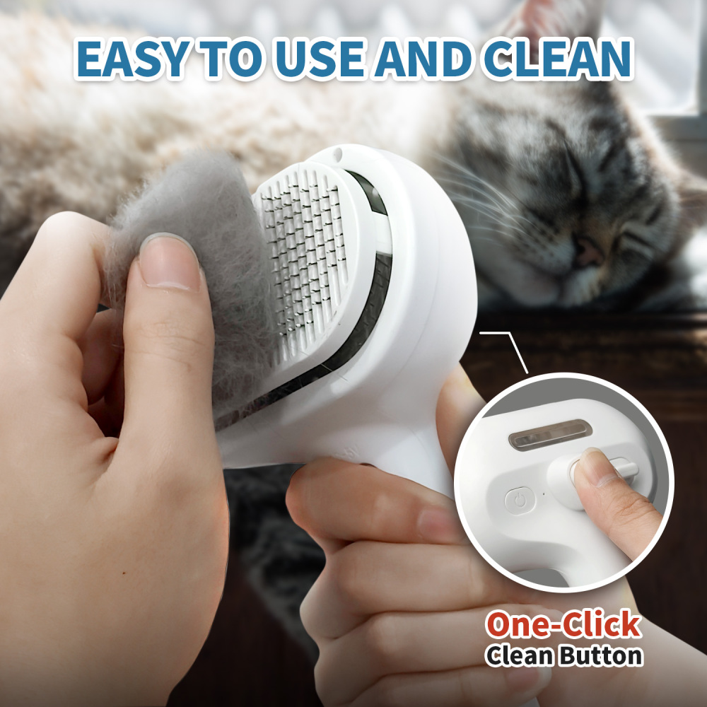 Spray Cat Brush for Shedding, Remove Static Flying Hair Pet Grooming Brush Self Cleaning Dog Brush Suitable for Long and Short Hair Dogs and Cats to Remove Tangled and Loose Hair