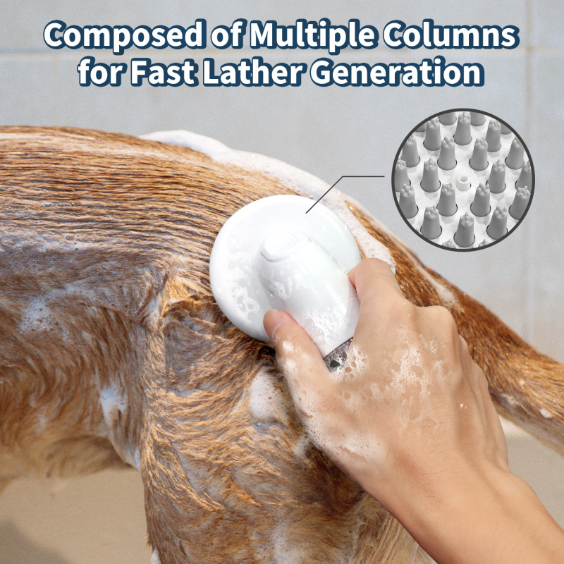 Dog Bath Brush 3 in1 Pet washing Soap Brush Soft Silicone Dog Brush Shampoo Dispenser Brush