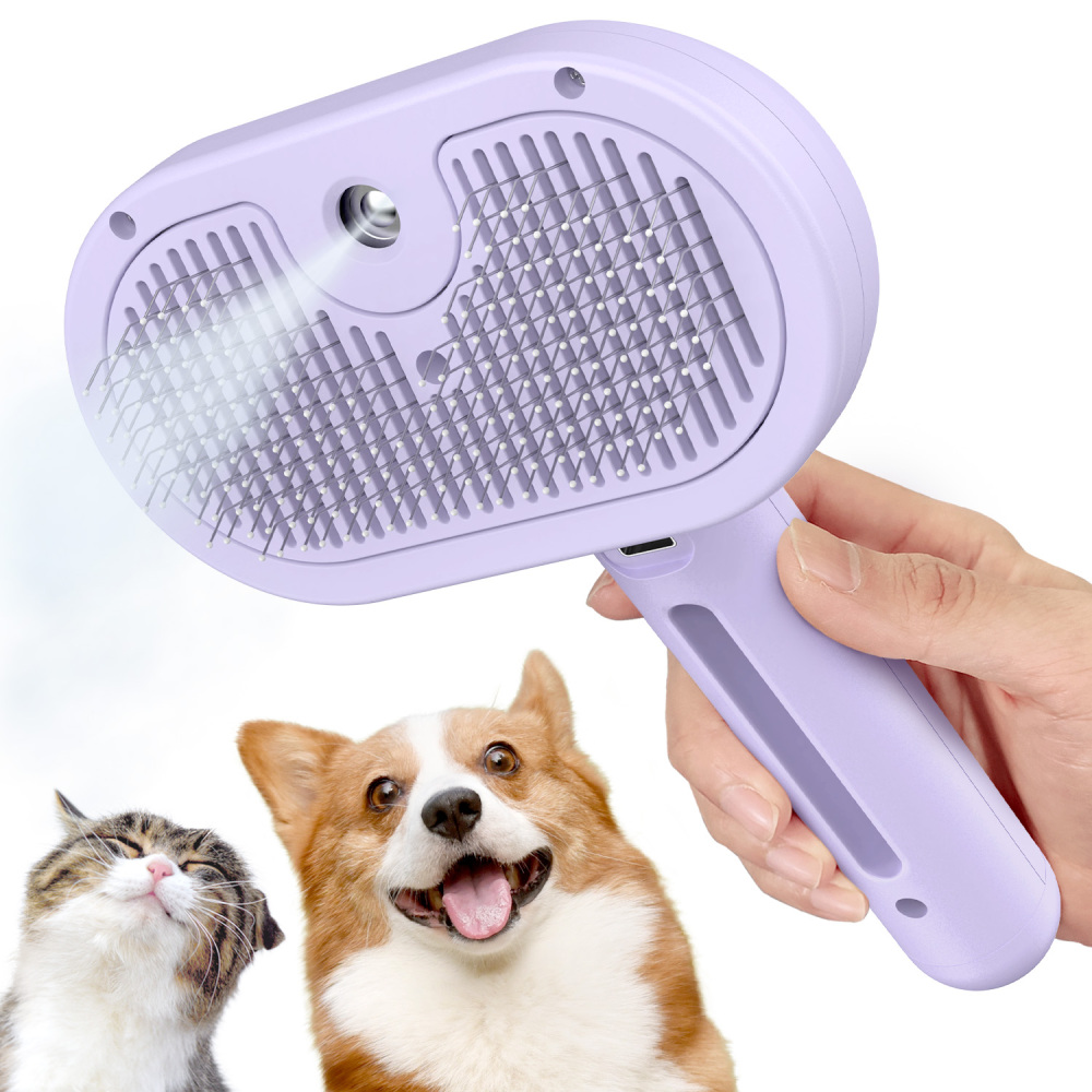 Spray Cat Brush for Shedding, Remove Static Flying Hair Pet Grooming Brush Self Cleaning Dog Brush Suitable for Long and Short Hair Dogs and Cats to Remove Tangled and Loose Hair
