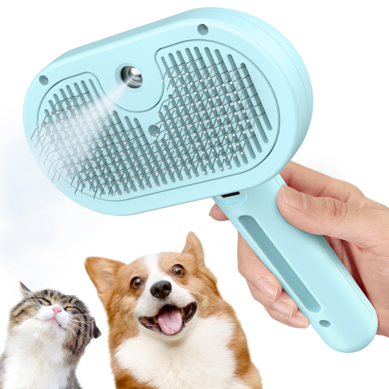 Spray Cat Brush for Shedding, Remove Static Flying Hair Pet Grooming Brush Self Cleaning Dog Brush Suitable for Long and Short Hair Dogs and Cats to Remove Tangled and Loose Hair