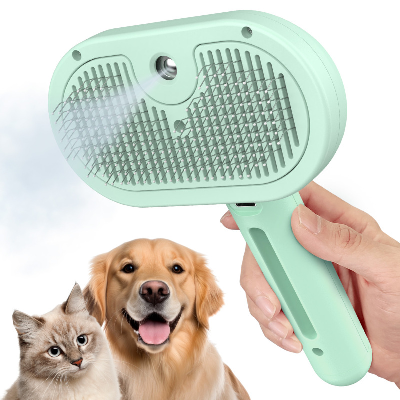 Spray Cat Brush for Shedding, Remove Static Flying Hair Pet Grooming Brush Self Cleaning Dog Brush Suitable for Long and Short Hair Dogs and Cats to Remove Tangled and Loose Hair