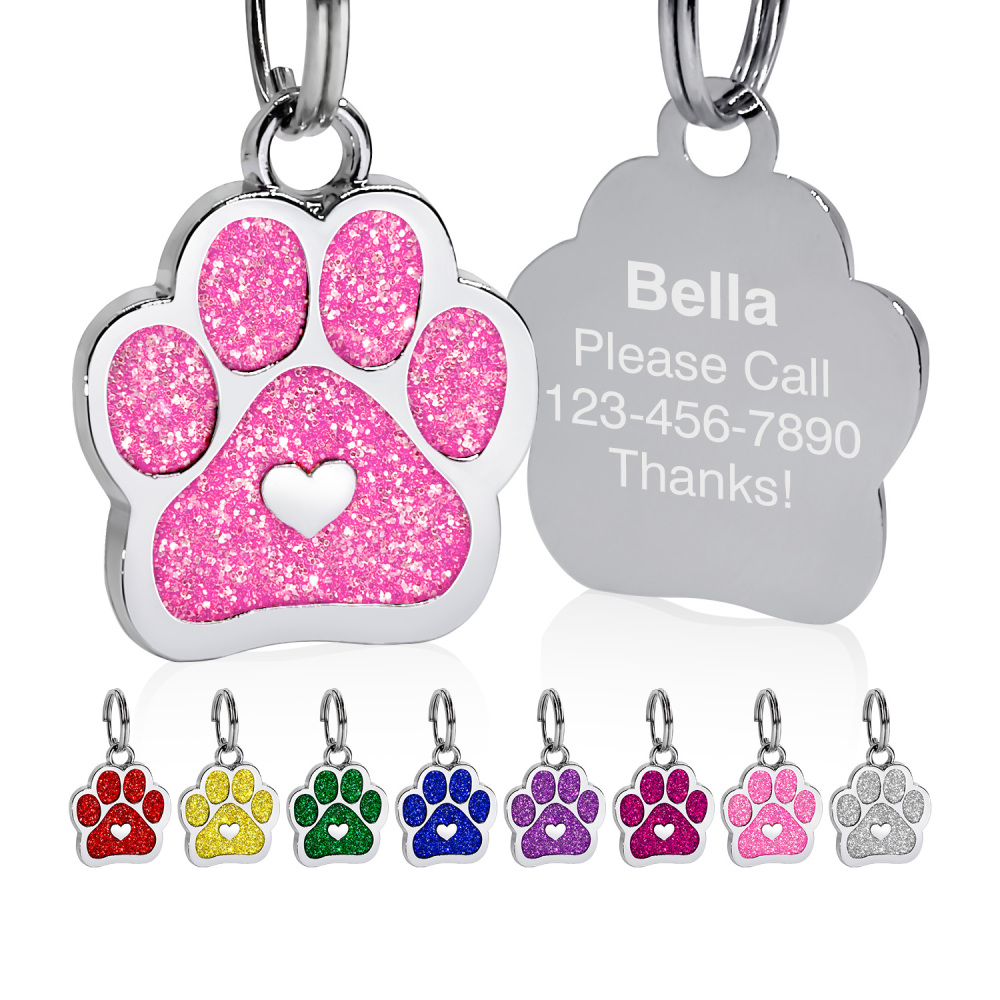 Customizable Pet ID Tag with Adorable Paw Print Charm for Stylish Bracelets and Necklaces - Keep Your Furry Friend Safe and Fashionable!