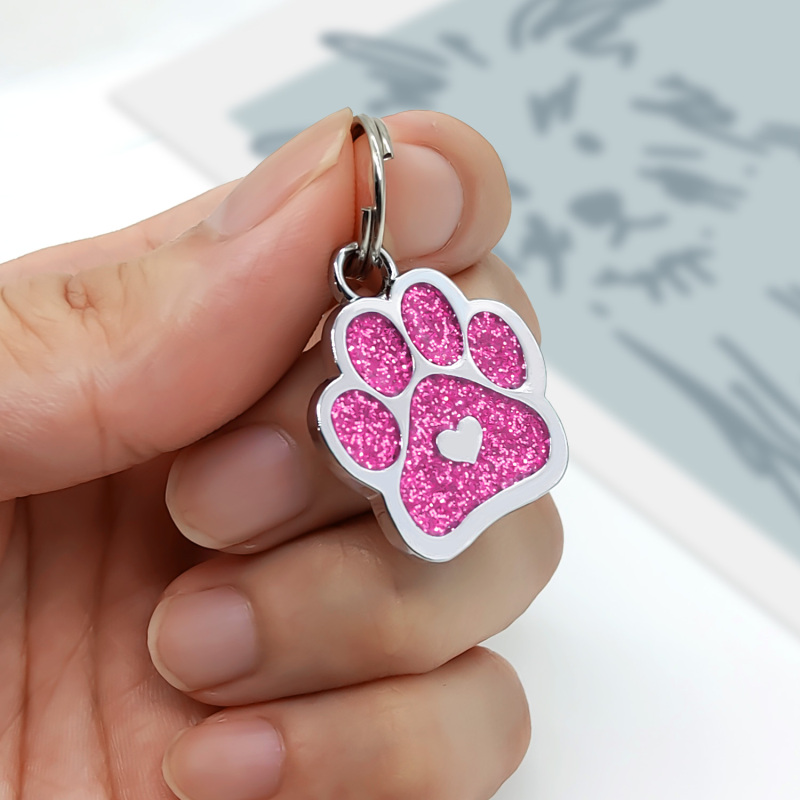 Customizable Pet ID Tag with Adorable Paw Print Charm for Stylish Bracelets and Necklaces - Keep Your Furry Friend Safe and Fashionable!