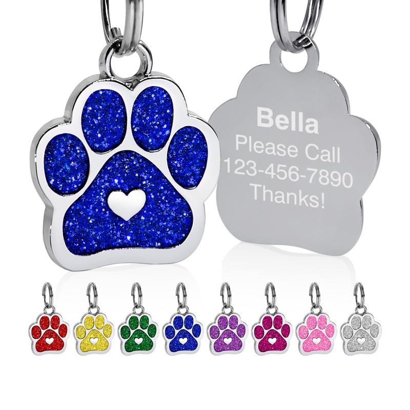 Customizable Pet ID Tag with Adorable Paw Print Charm for Stylish Bracelets and Necklaces - Keep Your Furry Friend Safe and Fashionable!