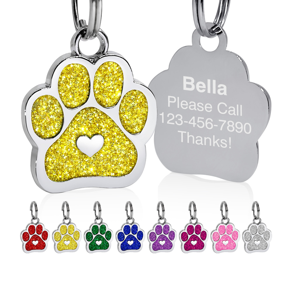 Customizable Pet ID Tag with Adorable Paw Print Charm for Stylish Bracelets and Necklaces - Keep Your Furry Friend Safe and Fashionable!