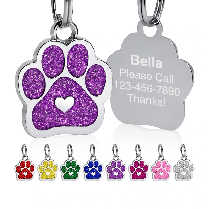Customizable Pet ID Tag with Adorable Paw Print Charm for Stylish Bracelets and Necklaces - Keep Your Furry Friend Safe and Fashionable!