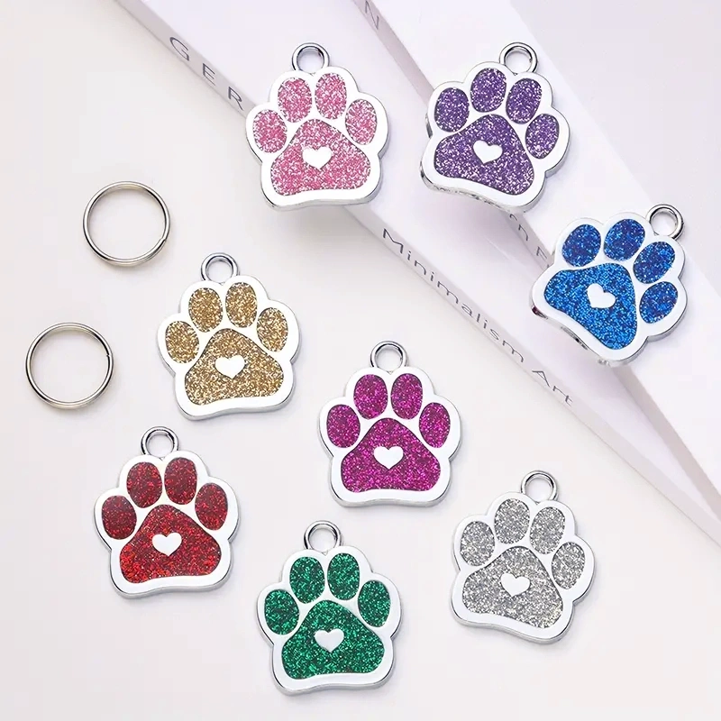 Customizable Pet ID Tag with Adorable Paw Print Charm for Stylish Bracelets and Necklaces - Keep Your Furry Friend Safe and Fashionable!