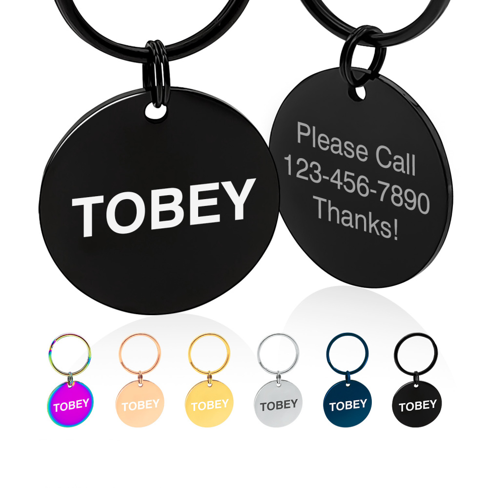 Custom Engraved Dog & Cat ID Tags - Personalize with Your Pet's Name!
