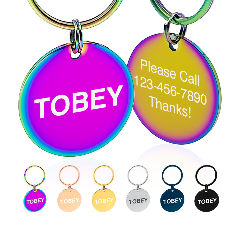 Custom Engraved Dog & Cat ID Tags - Personalize with Your Pet's Name!