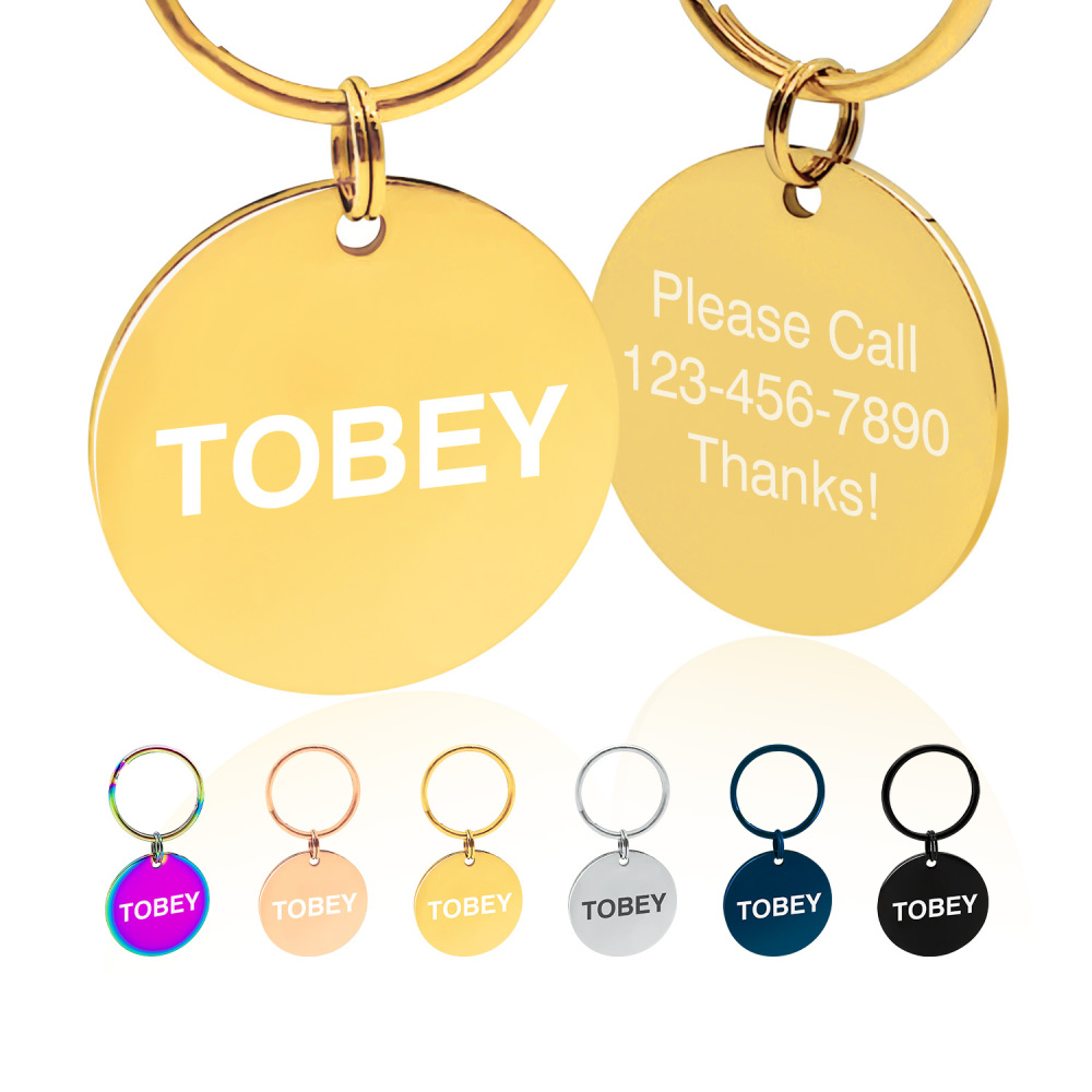 Custom Engraved Dog & Cat ID Tags - Personalize with Your Pet's Name!