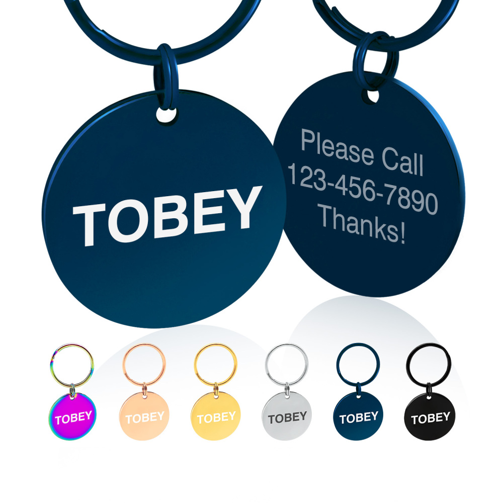 Custom Engraved Dog & Cat ID Tags - Personalize with Your Pet's Name!