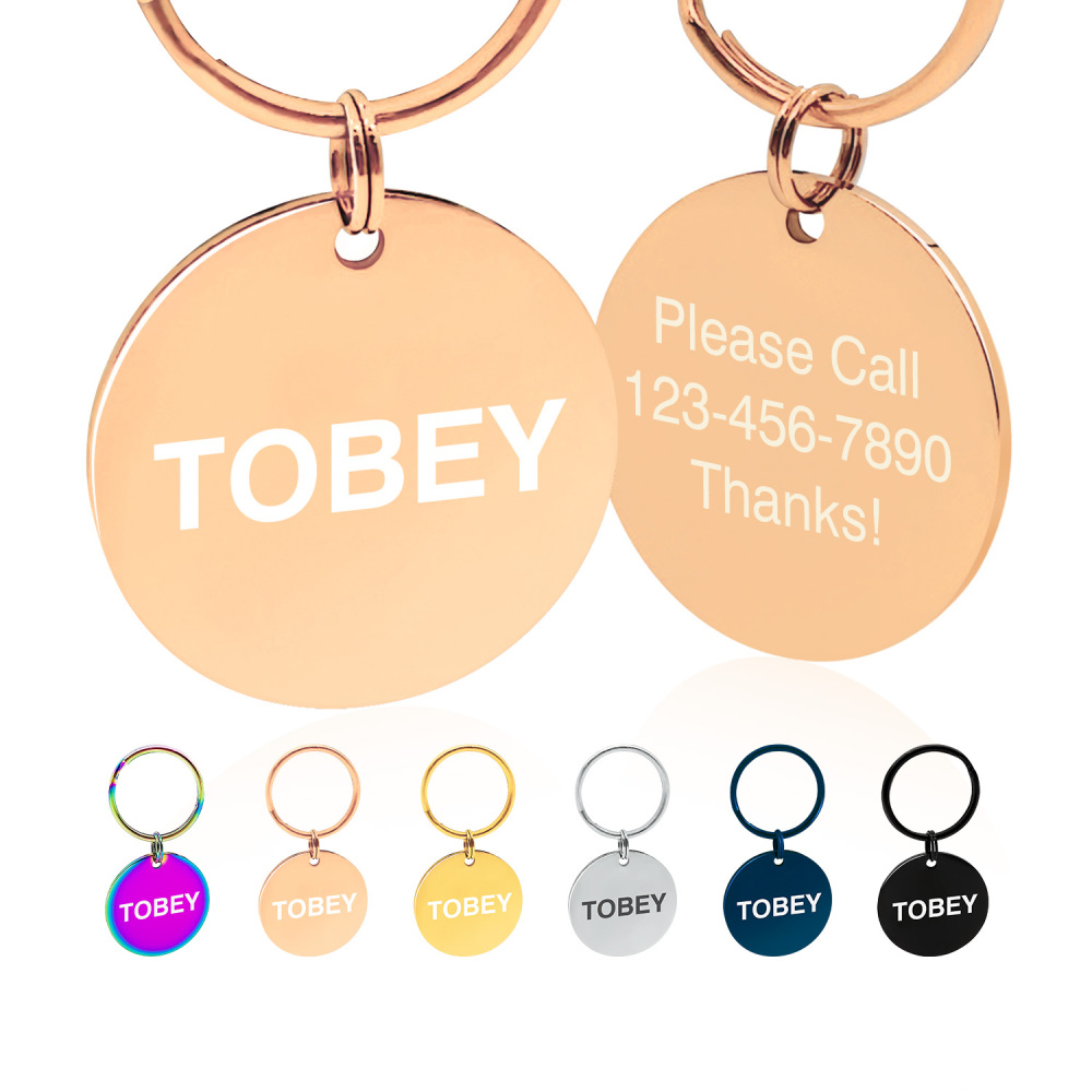 Custom Engraved Dog & Cat ID Tags - Personalize with Your Pet's Name!