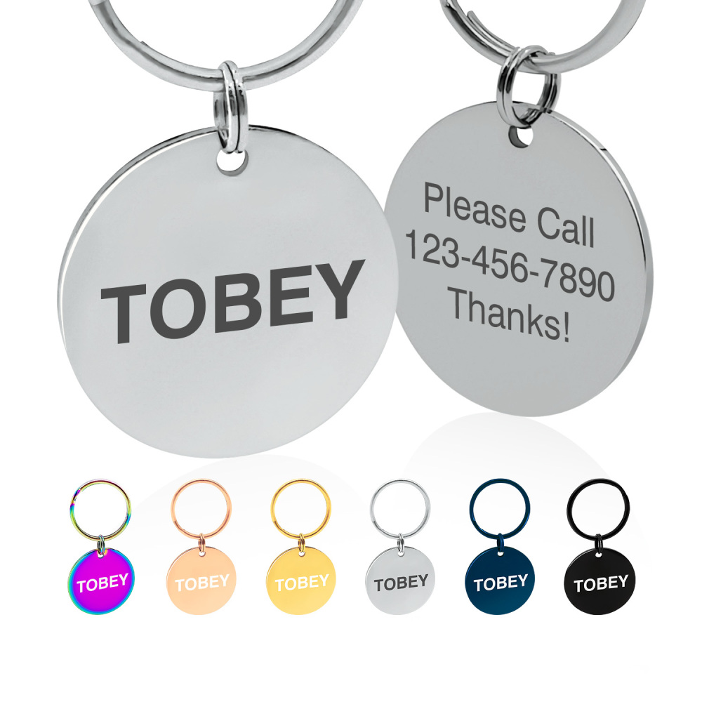 Custom Engraved Dog & Cat ID Tags - Personalize with Your Pet's Name!