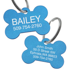 Custom Engraved Aluminum Pet ID Tags - Personalized Name & Address for Dogs, Waterproof & Durable,  with Phone Number & Owner Information Fields,  Bone Shape Design for Secure Attachment, Dog ID Tags And Accessorie