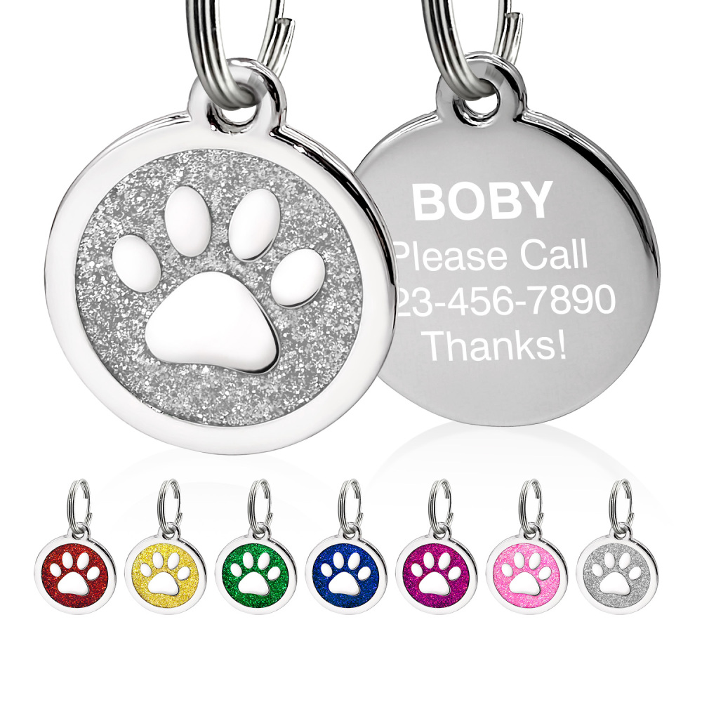 [Customized] Round Claw Glitter Dog Tag-Total
