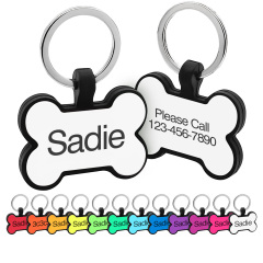 Customizable Silicone Colorful Pet Dog Tag - Bone Shape, Durable & Lightweight, with Space for Personalized Information, Perfect for Name, Address, or Phone Number, Dog Tag for Dog