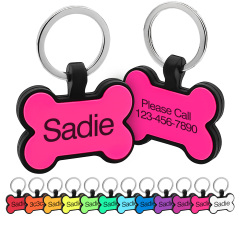 Customizable Silicone Colorful Pet Dog Tag - Bone Shape, Durable & Lightweight, with Space for Personalized Information, Perfect for Name, Address, or Phone Number, Dog Tag for Dog