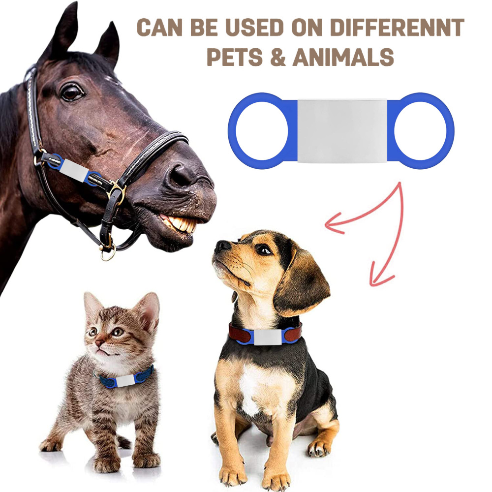 Personalized Pet Dog Tag - Silvery Background 2 Sizes - Total