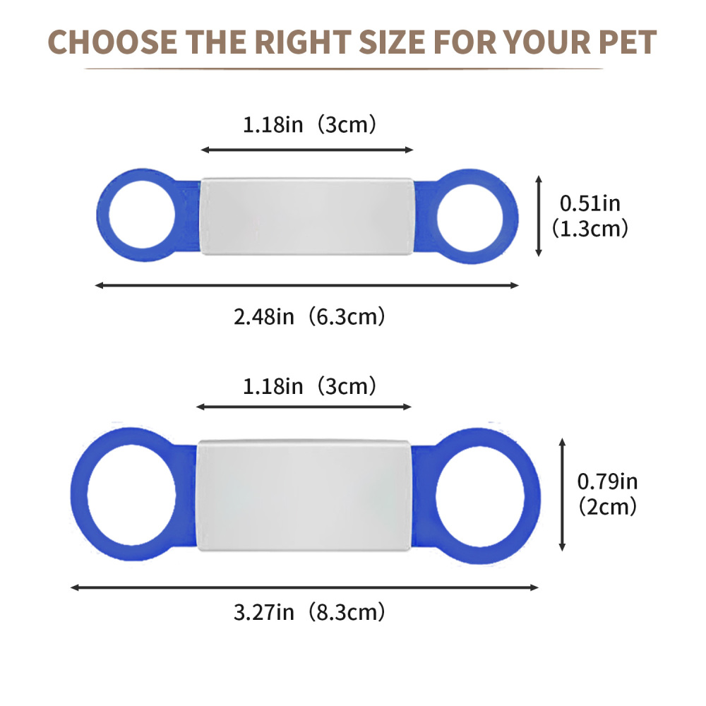 Personalized Pet Dog Tag - Silvery Background 2 Sizes - Total