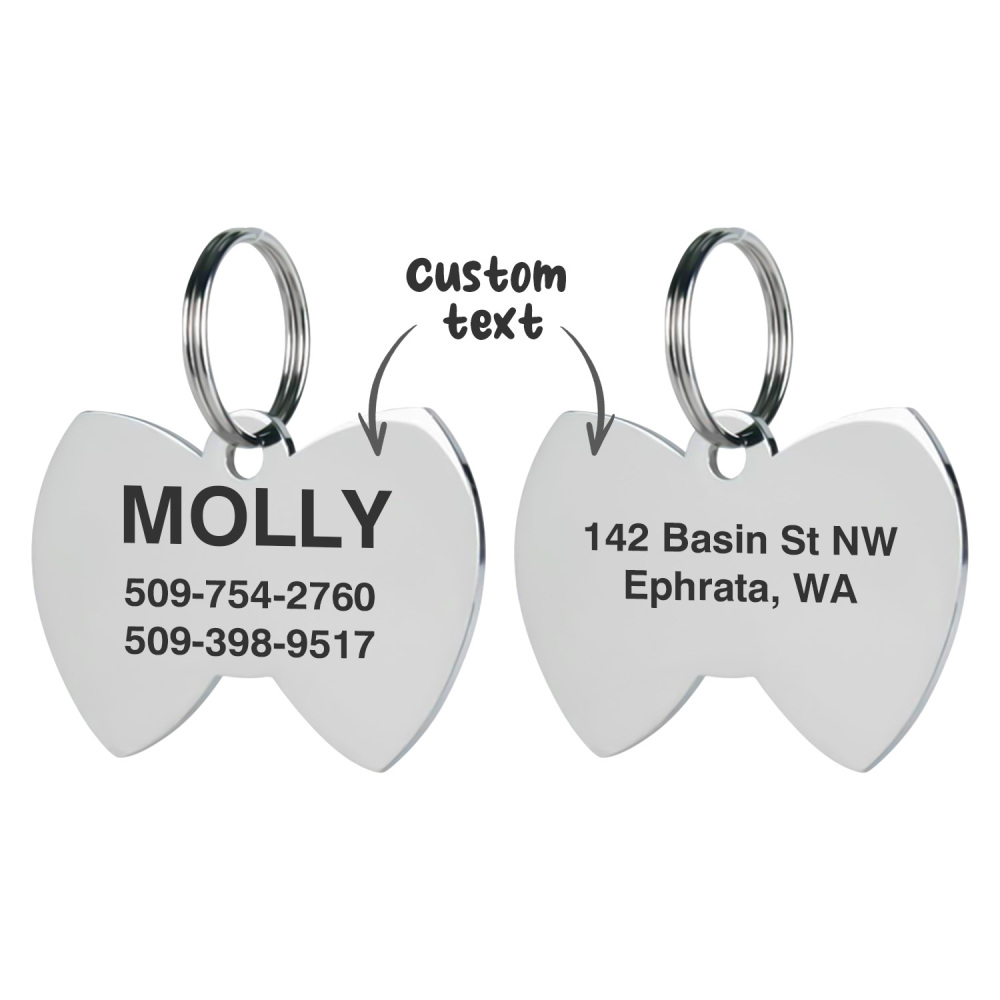 Personalized Stainless Steel Dog Tag for Pets - Engraved Name Tag for Dogs and Cats  - Slide-On ID Tag with Durable Construction and Easy-to-Read Text