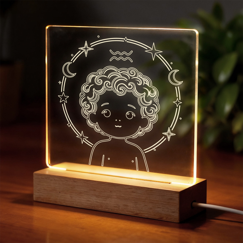 Night Glow Aquarius Zodiac Light