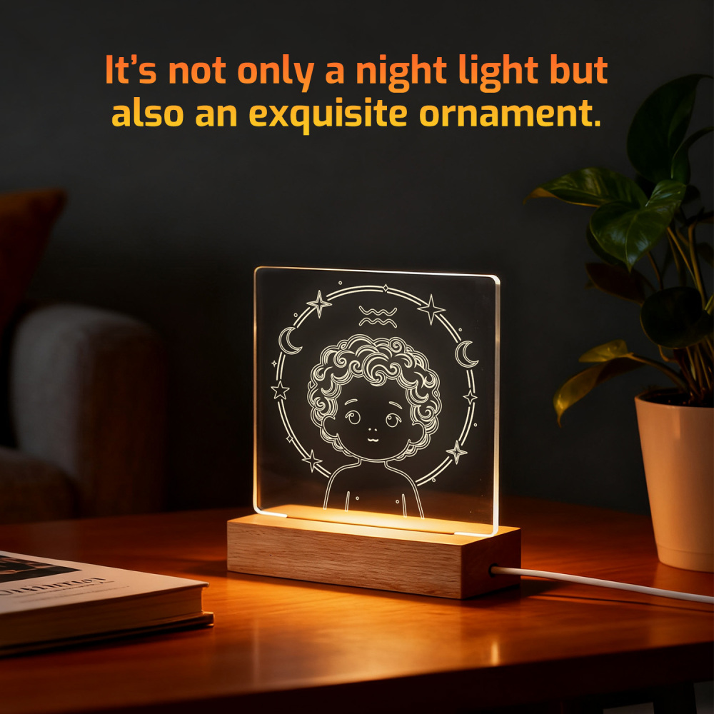 Night Glow Aquarius Zodiac Light