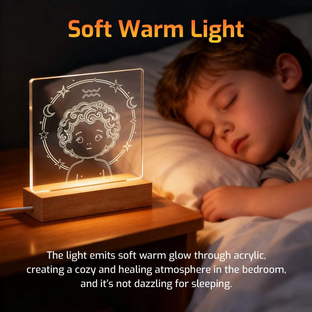 Night Glow Aquarius Zodiac Light