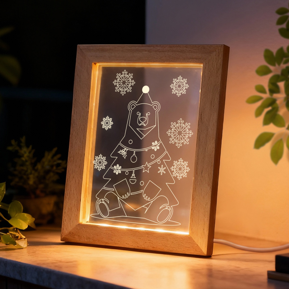 Glow Frames “Christmas Bear Tree” Light Frame