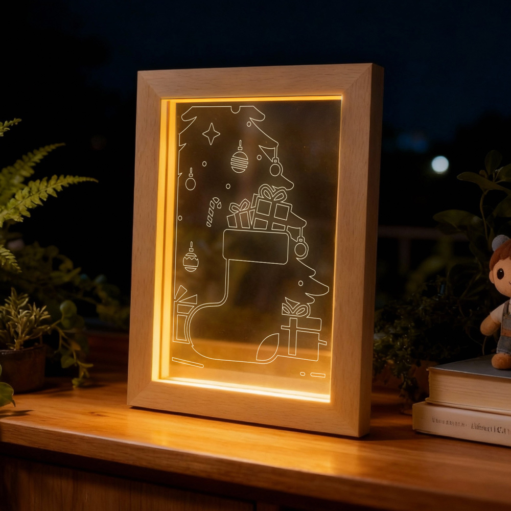 Glow Frames “Stocking Surprise” Christmas Light Frame