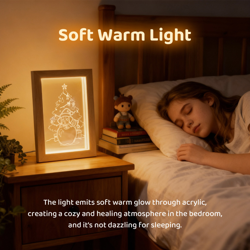 Glow Frames “Puppy Apple Christmas” Light Frame