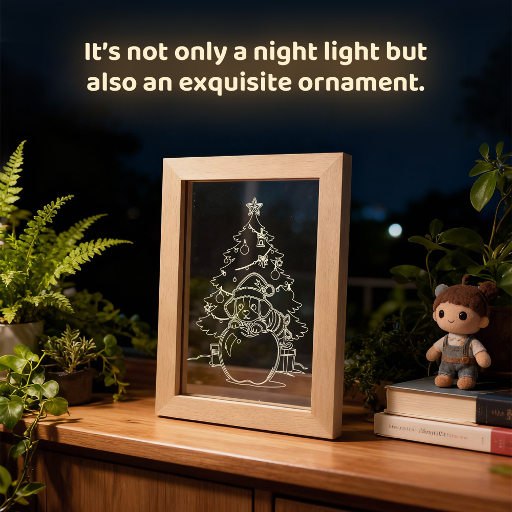 Glow Frames “Puppy Apple Christmas” Light Frame