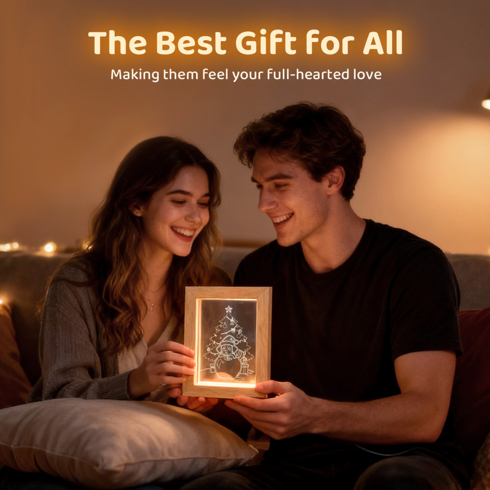 Glow Frames “Puppy Apple Christmas” Light Frame