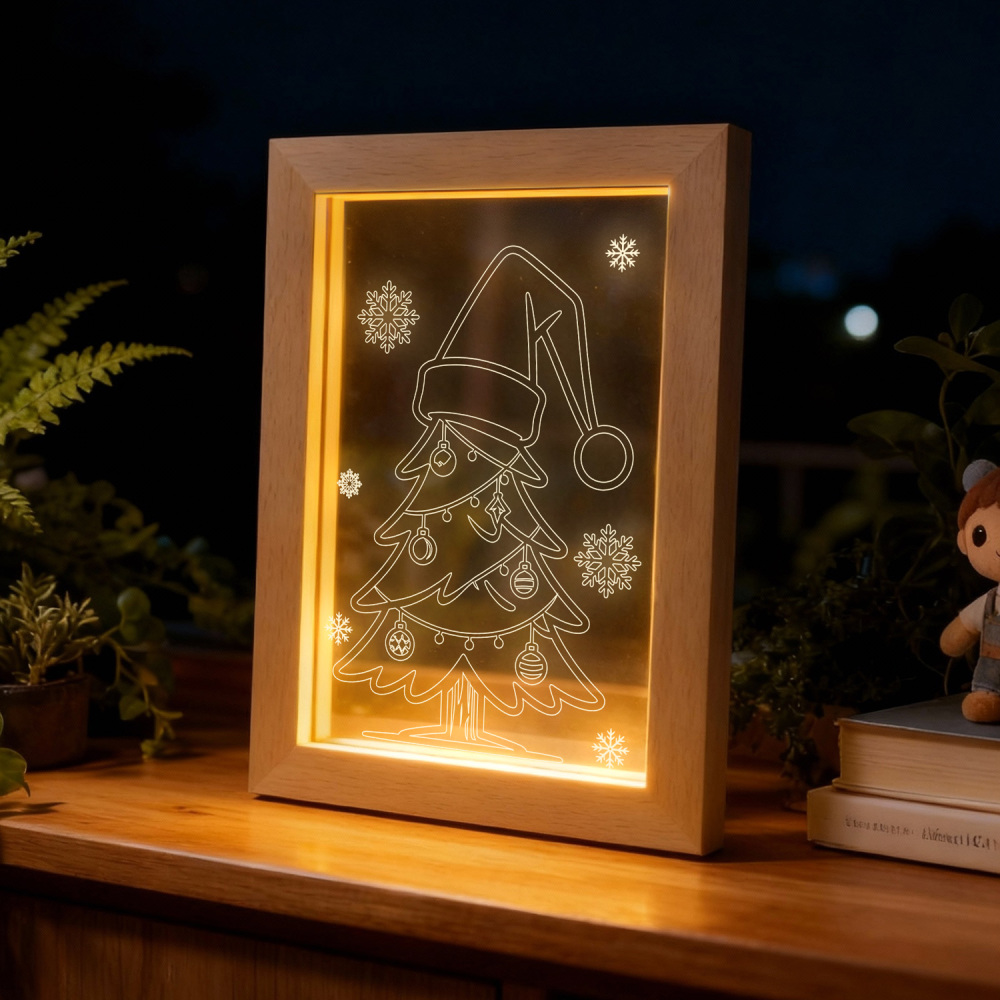 Glow Frames “Santa Hat Tree” Christmas Light Frame