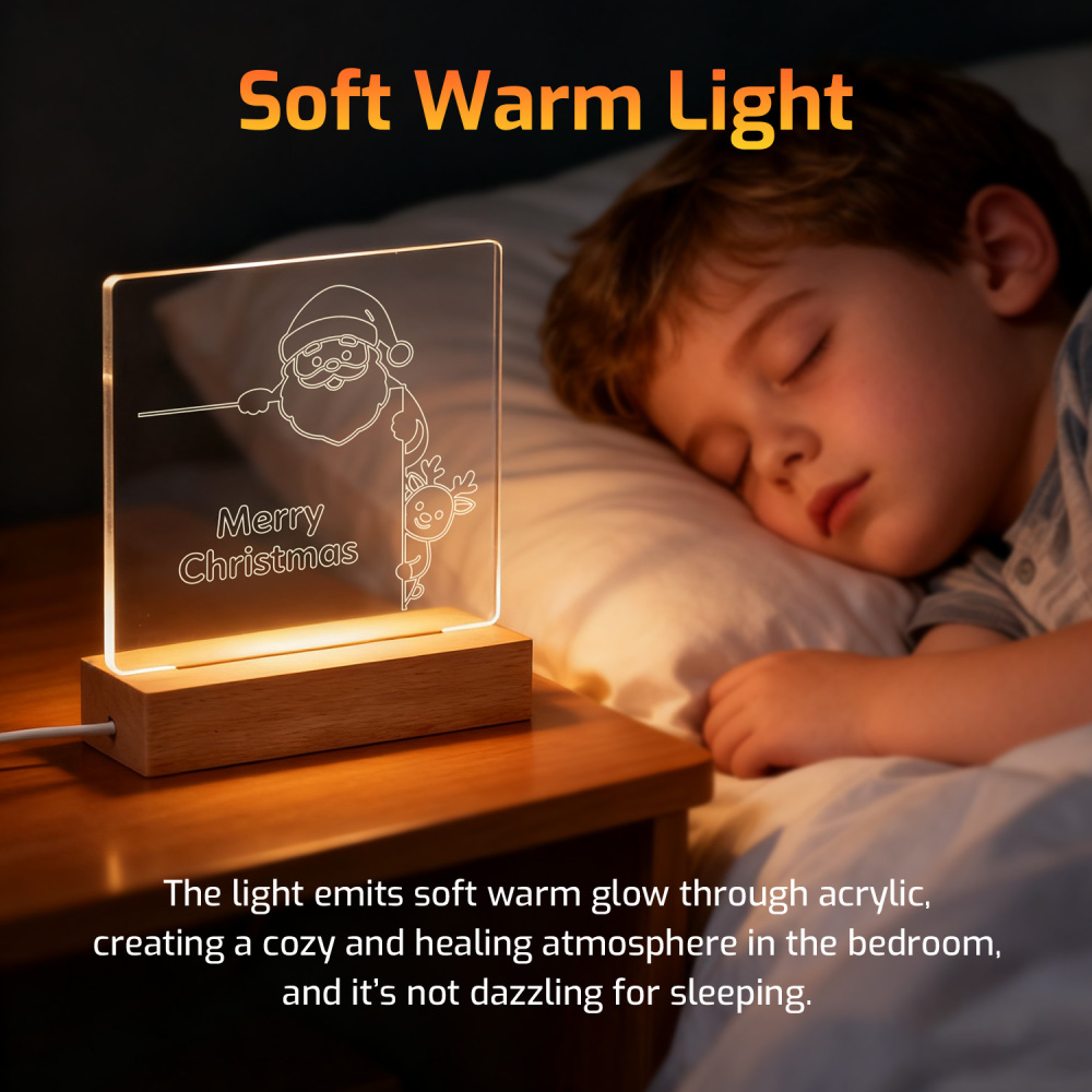 Night Glow Santa & Reindeer Xmas Light