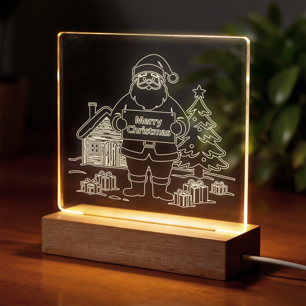 Night Glow Santa’s Christmas Scene Light