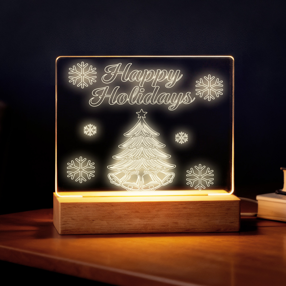 Night Glow Happy Holidays Tree Light