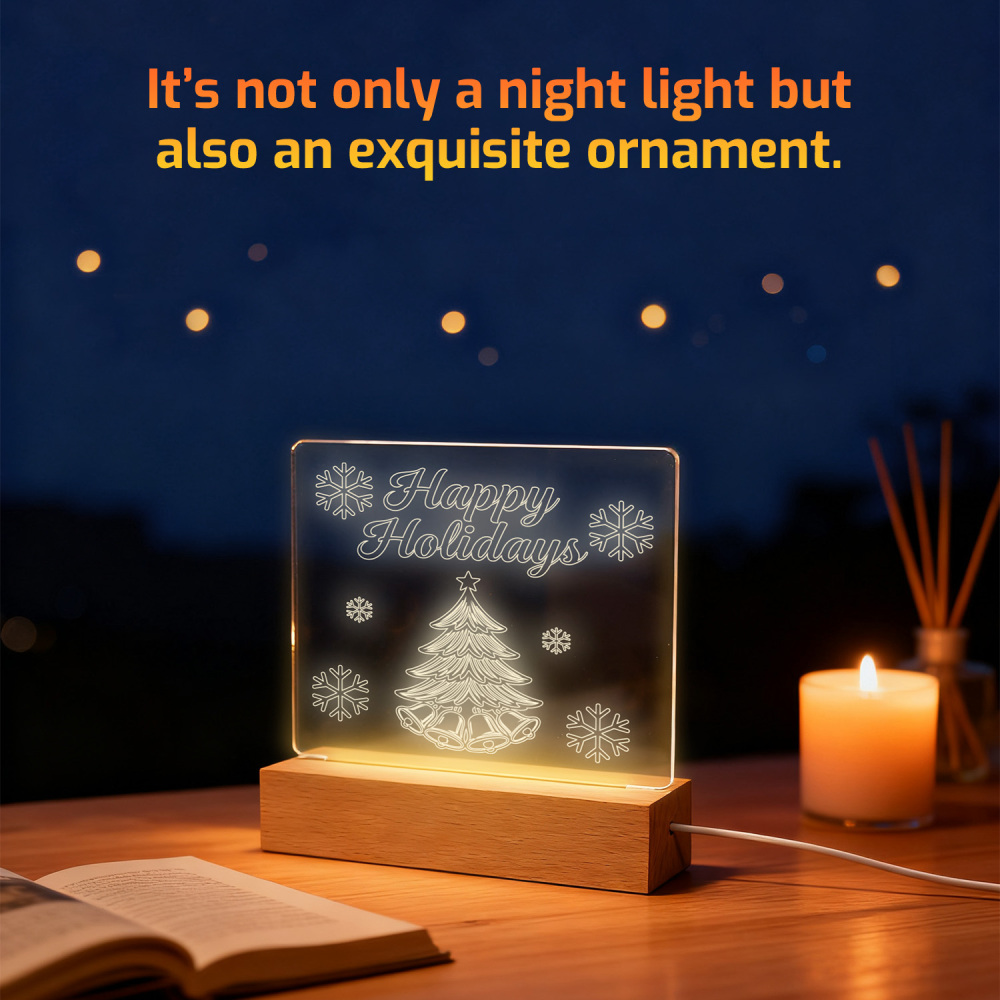 Night Glow Happy Holidays Tree Light