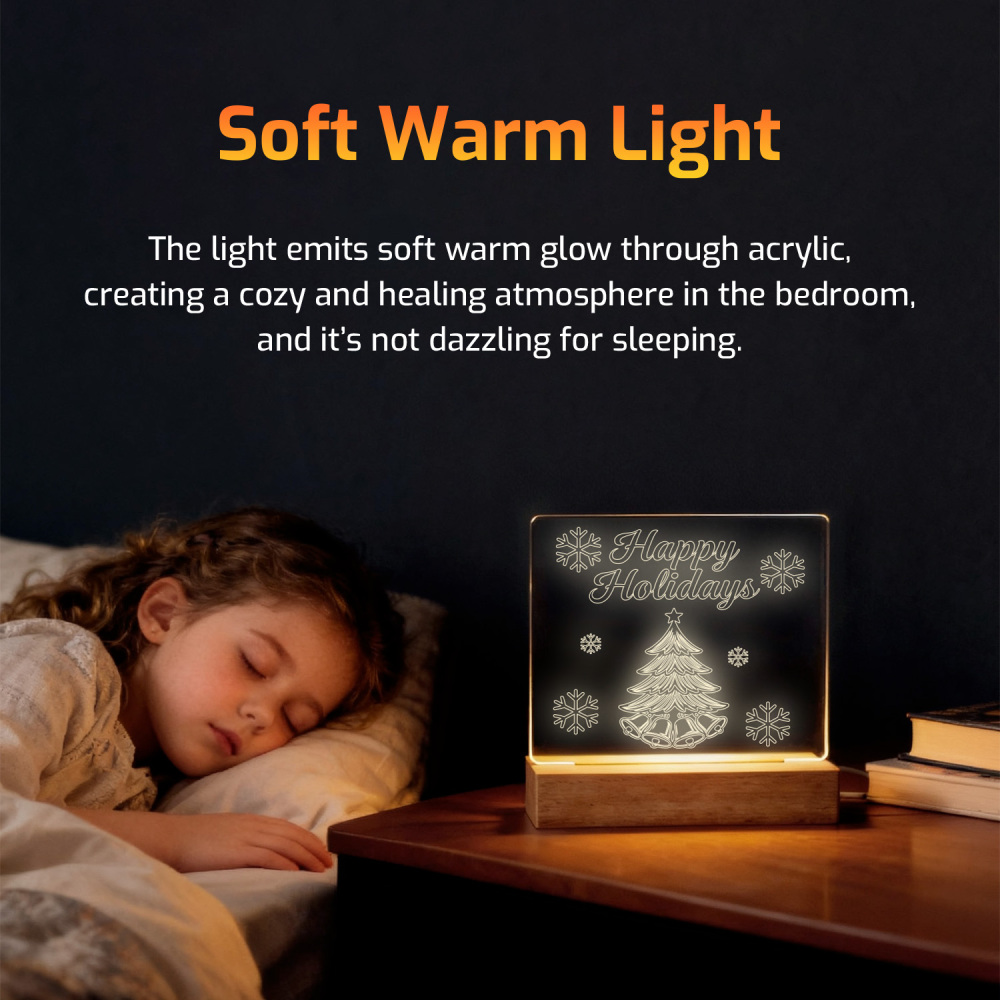 Night Glow Happy Holidays Tree Light