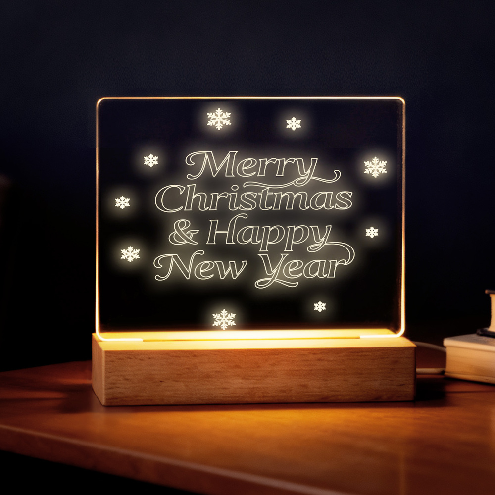 Night Glow Christmas & New Year Greeting Light