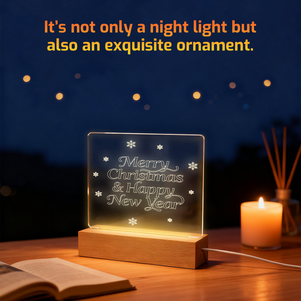 Night Glow Christmas & New Year Greeting Light